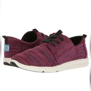 Womens TOMS Del Rey Black Plum Multi Knit Sneaker